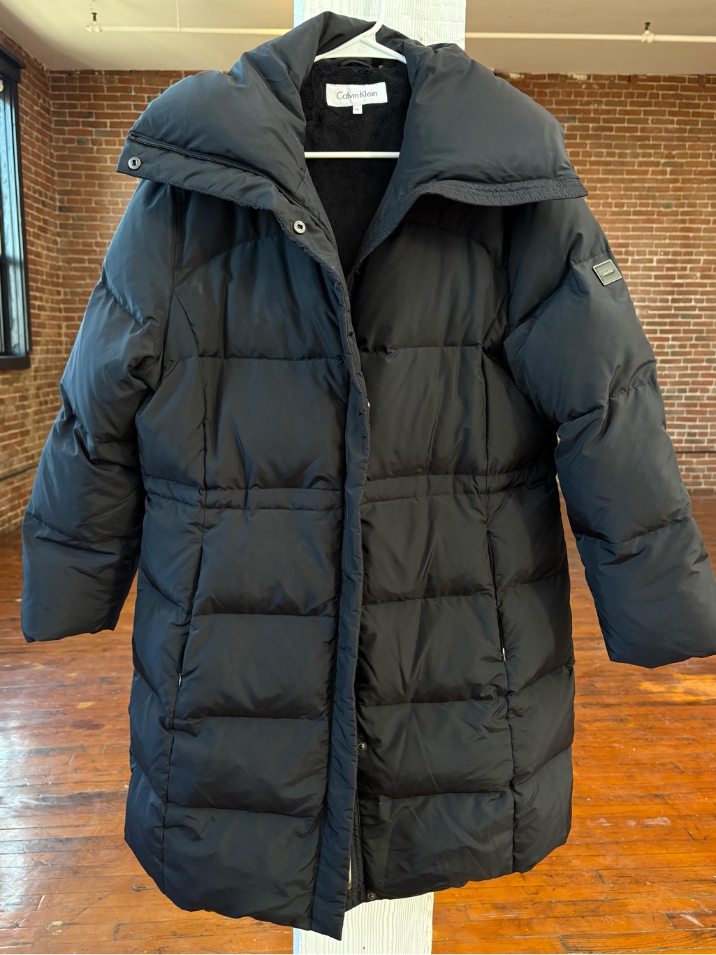 Calvin Klein Black Cozy Longline Down Puffer Coat Pxl